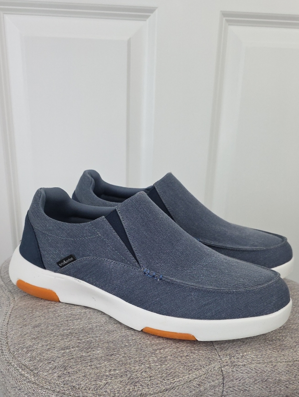 Men's Orthocomfoot Slip-On Loafers/ Orthopedic Planter Fasciitis- Blue Size 46